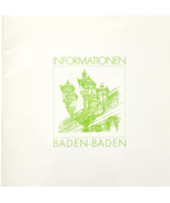 1986 Baden Baden Germany Travel Hotel Directory Casino Spa Black Forest B78 - $743.95 MXN