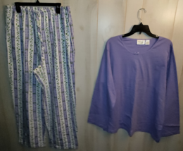 New Womens National Wildlife Federation &quot;Violets&quot; Knit Pajama Set Size Xl - £36.74 GBP
