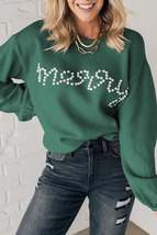 Blackish Green Pearl Merry Knit Sweater - $42.34