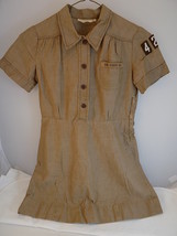 Vintage GIRL SCOUT BROWNIE SHIRT 1950&#39;s Official Uniform Girl Scounts of... - £17.06 GBP