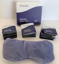 Ticlo&#39;s Moist Heat Compress Dry Eye Mask with Bonus 29 Eyelid Cleansing Wipes - £17.89 GBP