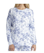 Halston Women&#39;s Fashion Tie-Dye Raglan Sweatshirt Medium (8-10) Blue Tie... - $24.75