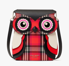 Kate Spade blinx Plaid Leather 3d owl crossbody Phone Clutch ~NWT~ - £177.40 GBP