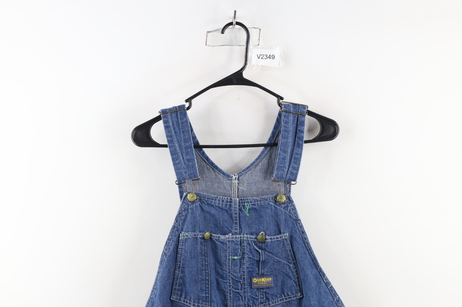 Vtg 50s 60s OshKosh B'Gosh Mens 38x34 Union Made Sanforized Vestbak Overalls USA Item image 2