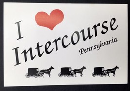 I Love Intercourse Pennsylvania Vintage Postcard Horse and Buggy &amp; Heart - $6.00