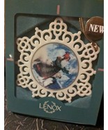 Lenox  Snowflake Santa Gift of Peace Ornament Polar Bears Penguin 2 Sided - £13.27 GBP