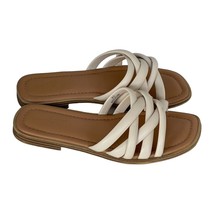Universal Thread Rian Slide Sandals Women&#39;s 8.5 Off-White Memory Foam Slip-On - £15.60 GBP