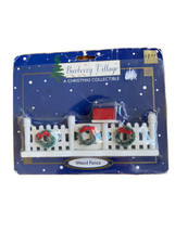 Burberry Village Christmas Collection Wood Fence with mailbox and wreath - $9.86