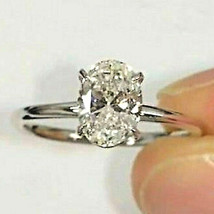 2.00Ct Oval Simulated Diamond Solitaire Band Engagement Ring 925 Sterling Silver - $84.14