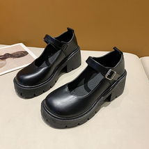 Lolita Shoes Platform Shoes Japanese Girl High Heels Retro Mary Jane Small Leath - £28.89 GBP