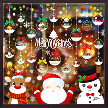 Merry Christmas Window Clings Stickers Double Sided For Glass Window Decorations - £10.47 GBP