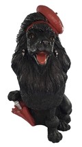 Vintage Poodle Dog Hat Red Umbrella Poly Resin Hand Painted Statue Figurine 11.5 - £38.91 GBP