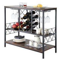 VEVOR Industrial Bar Cabinet Wine Bar Home Table with Wine Rack &amp; Glass ... - £119.90 GBP