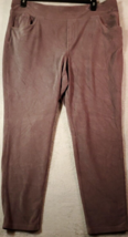 Belle Kim Gravel Pants Womens Size 22W Gray Corduroy Elastic Waist Straight Leg - £11.85 GBP