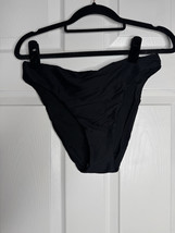 NWT J. Crew Bikini Swim Bottom Hi Rise Ribbed Cheeky Black, Size M - $14.99