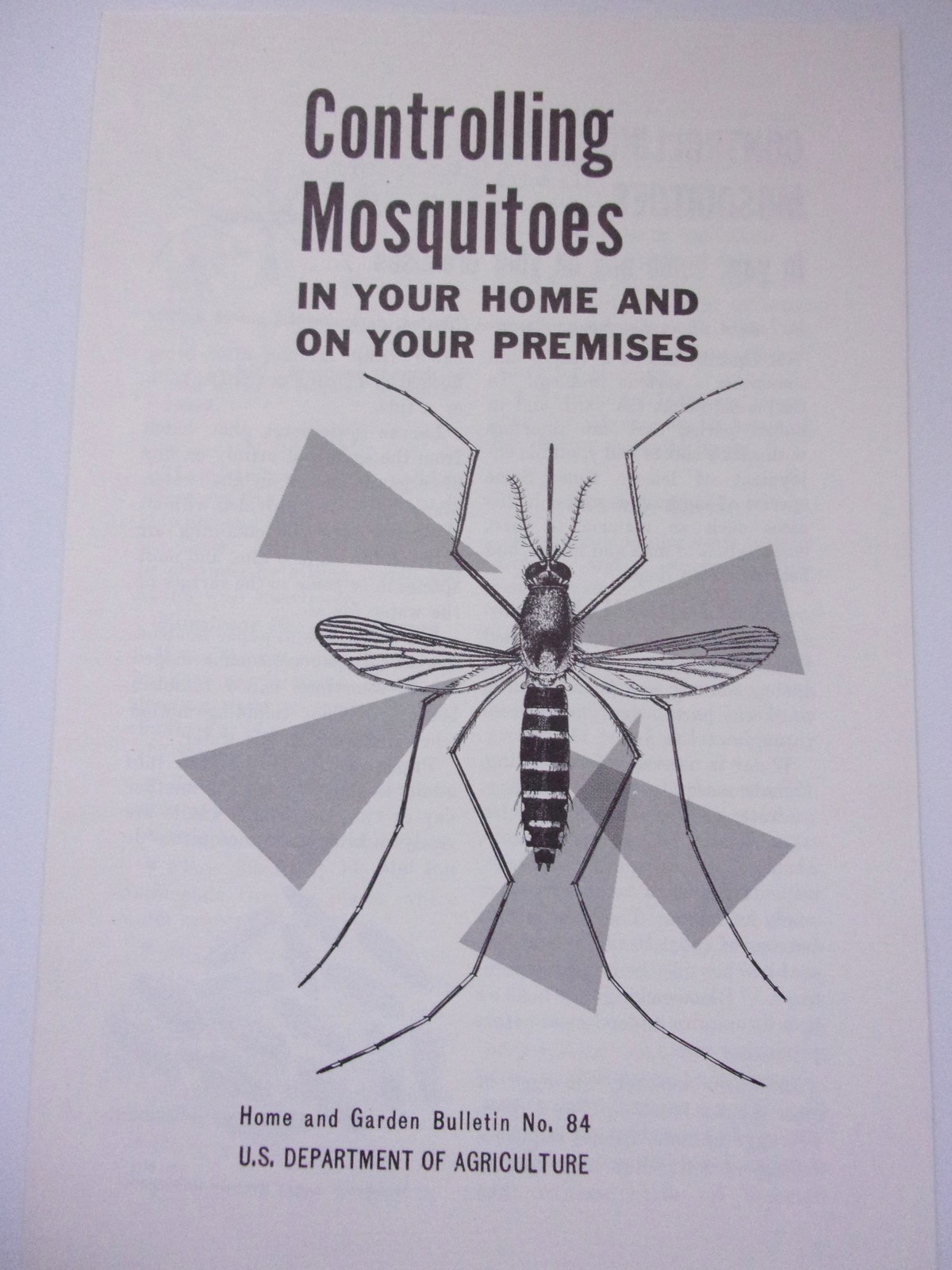 Vintage Controlling Mosquitoes Home &amp; Garden Bulletin No 84 1970 - $2.99