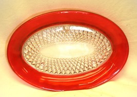 Diamond Point Cranberry Creamer Sugar Tray ONLY Indiana Glass - $59.39