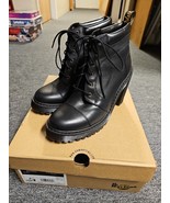 Dr Martens Boots Womens  US 9 UK 7 Averil Black Leather Heel Platform Ankle - $148.45