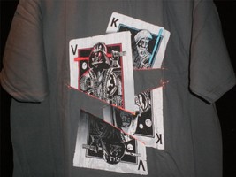 Tee Fury Star Wars Large &quot;V/K/&quot; Darth Vader Vs Ben Kenobi Slashed Cards Charcoal - $14.00