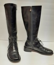 Donald J Pliner Made by Sea Italy Boots Equestrian Riding Military Black 6.5 M - £79.46 GBP
