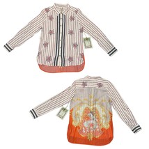 NEW Aratta Silent Journey Button Up Shirt Embroidered Floral Boho Bohemi... - £44.90 GBP