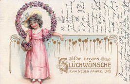 DIE BESTEN GLUCKWUNSCHE zum NEUEN JAHRE~1906 TUCK EMBOSSED NEW YEAR POST... - £6.31 GBP