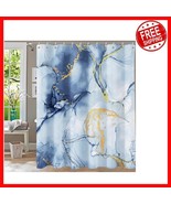 Chic Blue Ombre Marble Shower Curtain 72x72 - $675.76 MXN