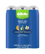 Gillette Sensitive Plus Shave Gel, Island Breeze, 7 Oz Pack of 3 Men Wet... - $21.00