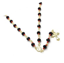 Inner Plane Women&#39;s Black and Gold Rosary Beads with 18 - $73.41