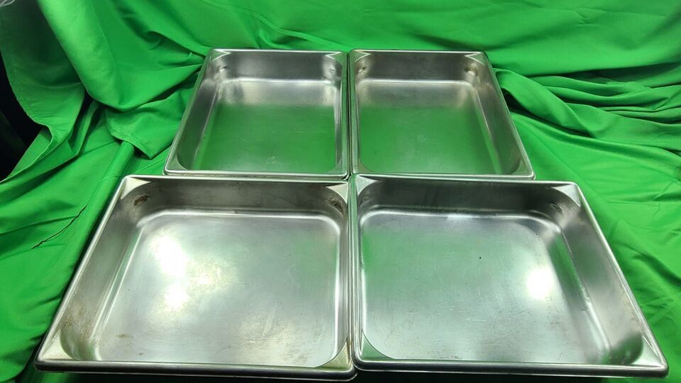 Lot of 4 Vollrath 30222 Super Pan V S/S Half Size x 2.5 D Food Pan&quot; - $47.38