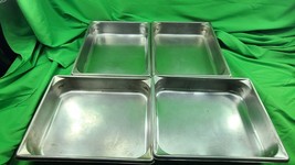 Lot of 4 Vollrath 30222 Super Pan V S/S Half Size x 2.5 D Food Pan&quot; - $47.38