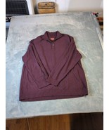 Henley Long Sleeve Sweater Shirt Cotton Knit Burgundy Mens 3XL Red Ale A... - $18.49