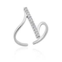 Women Jewelry Zirconia Z Shape Bar Ring Delicate Geometric Finger Ring F... - £20.55 GBP