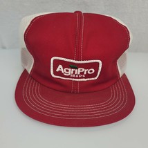 Vintage K Products Brand Agripro Seeds Mesh Trucker Hat Made in USA Red - $34.64