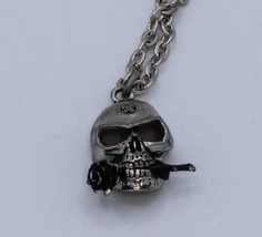 The Alchemist Pendant On Chain Skull Alchemy Gothic English Pewter Vinta... - £22.04 GBP