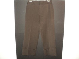 Fabrizio Gianni Capris Cropped Pants Size 6 Brown Stretchy Polyester Rayon - £16.07 GBP