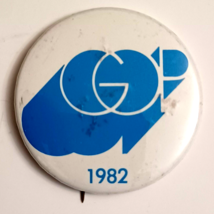 1982 GOP Political Campaign Pinback Button 2 1/4&quot; - £5.48 GBP