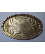 Vintage Mid Century Modern Brass Plated Metal  Oval Tray C Jere style de... - £199.83 GBP