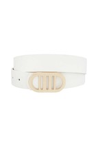 New White Modern Oval Buckle Standard Belt (OS) - £12.27 GBP