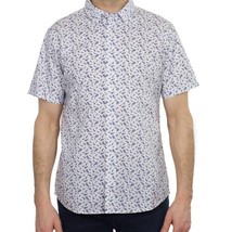Slate &amp; Stone Men&#39;s Short Sleeve Point Collar Paisley Print Shirt Blue White - £17.35 GBP