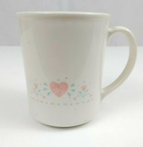 Vintage Corning Forever Yours Off White With Pink Heart & Flowers Coffee Cup Mug - $5.81