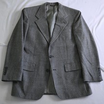 Vtg Bill Blass 40S Gray Houndstooth Tweed USA Made Mens Blazer Jacket Sp... - $69.99