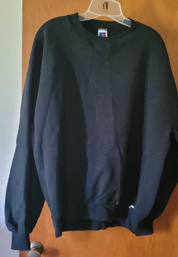 Primary image for Mens Russell Athletic Black Sweatshirt Size 2X Sleeve 24" Chest 29" Length 29"