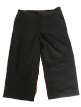 MARC JACOBS Black Wool Capri Crop Pant Women&#39;s Size 8 Patent Leather Detail - £22.53 GBP