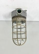 Salvaged Ship Old Aluminum Bulkhead Post Mount Marine Ceiling Lamp Fixture - $84.15