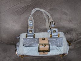 Guess Satchel Canvas Gray Croc Small Purse Handbag - £39.94 GBP