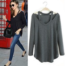 Color: Charcoal,Size: Small - Cut Out To Lounge Top Easy Wear Long Sleeves In 6  - $54.49