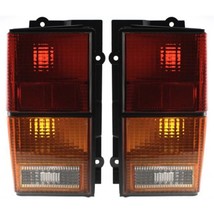Set of 2 For 84-96 Jeep Cherokee Amber Clear Red Lens Halogen Tail Light - $181.00