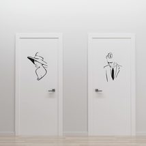 Toilet Decals with Woman and Man - Restroom Sign for Doors, Walls with Lady and  - £9.48 GBP+