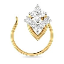 Beau 14K Jaune Plaqué Or Rond Coupe Lab-Created Moissanite Broche Bague - £30.76 GBP